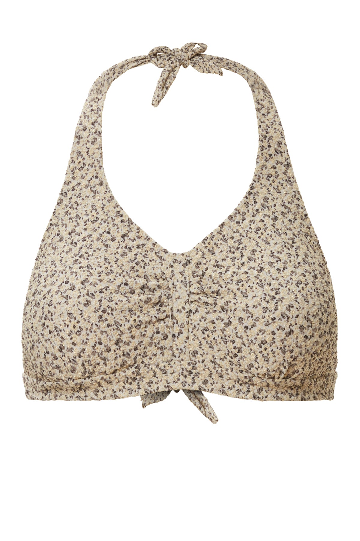 Gold Flower bikini top helskål