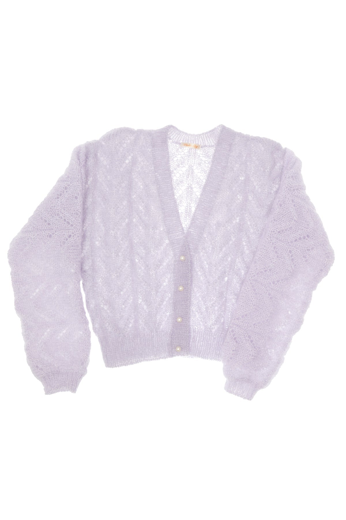 Miss Delphine håndstrikket silke mohair cardigan One Size