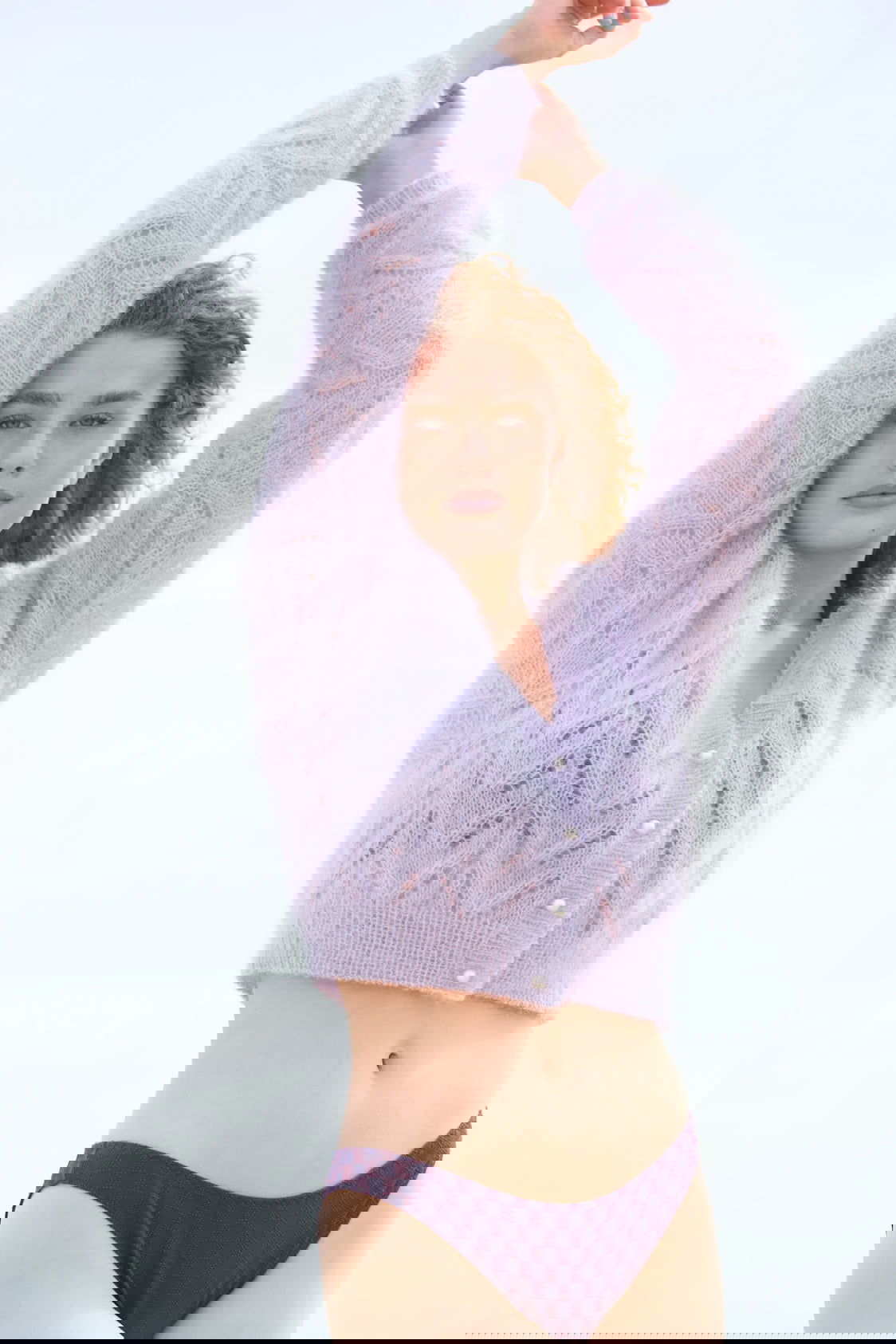 Miss Delphine håndstrikket silke mohair cardigan