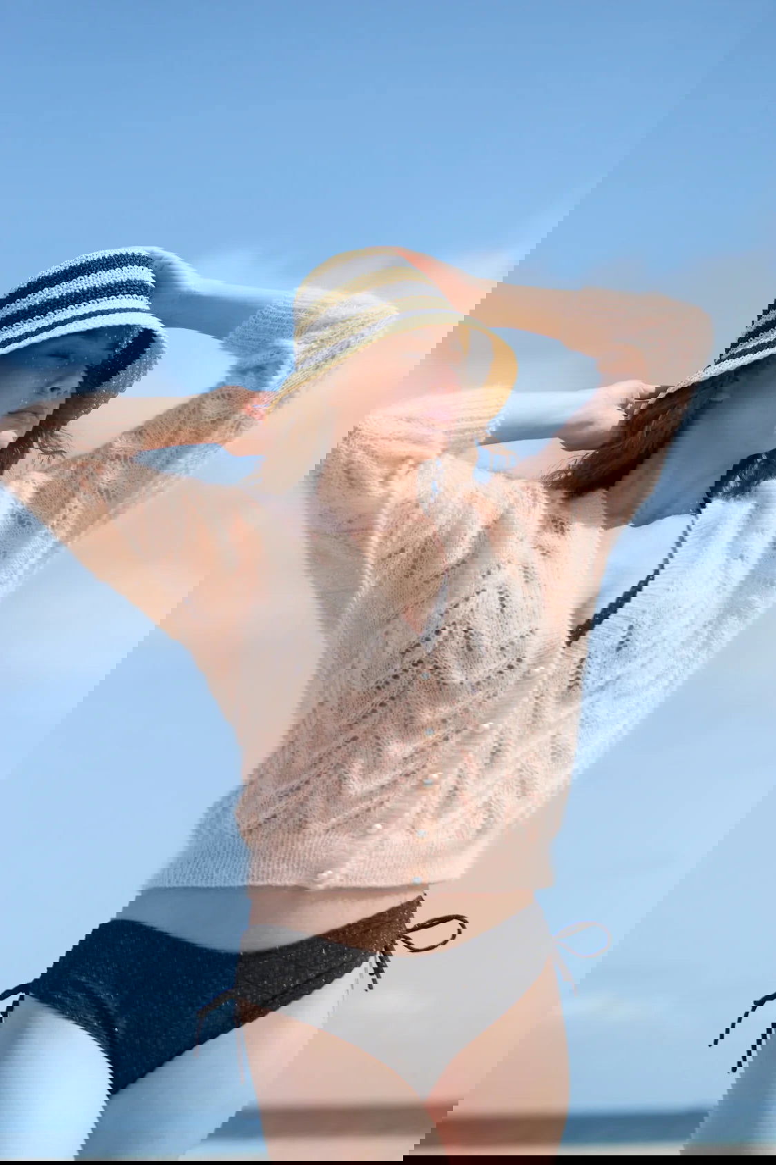 Miss Powder håndstrikket silke mohair cardigan