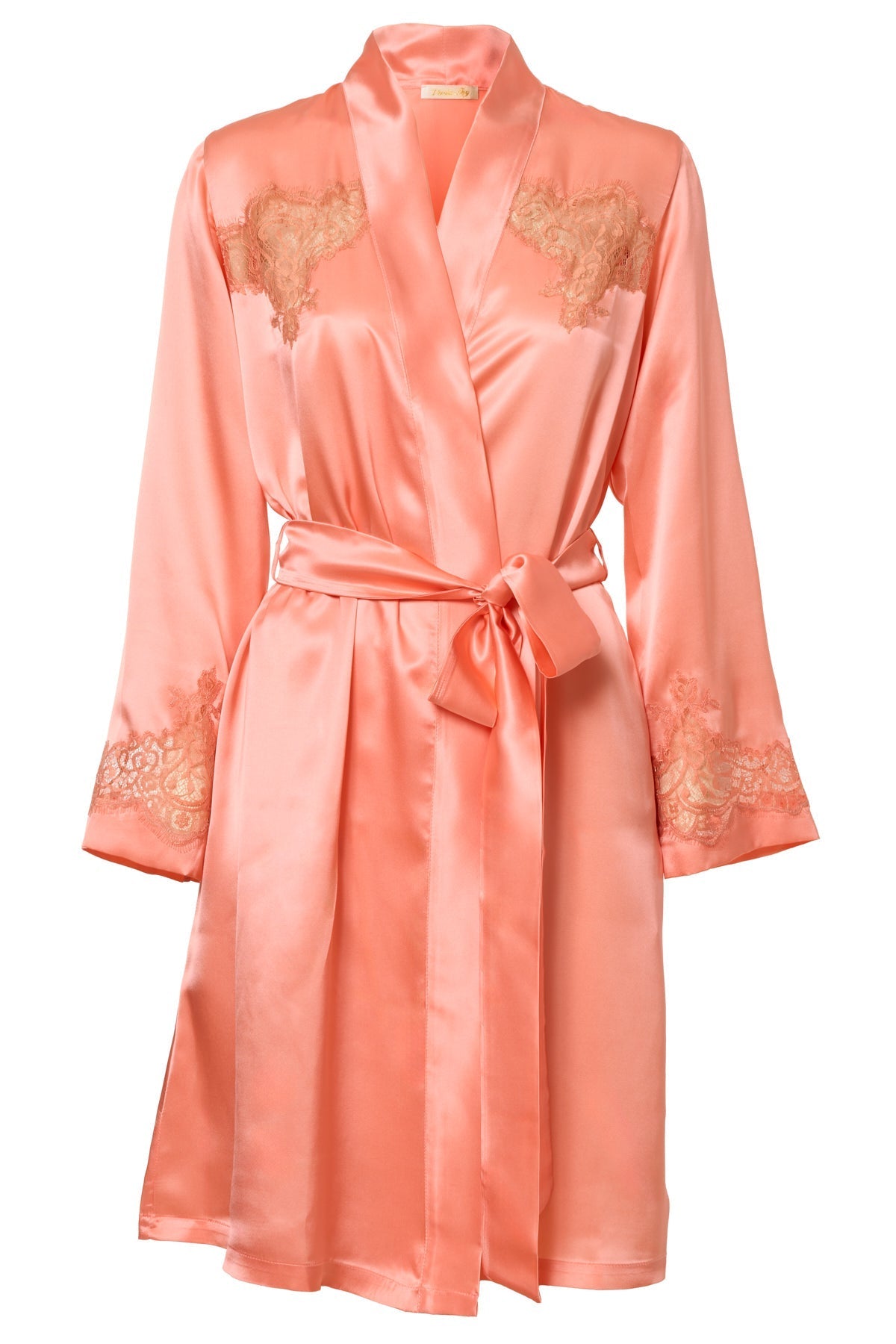 Peach silke kimono