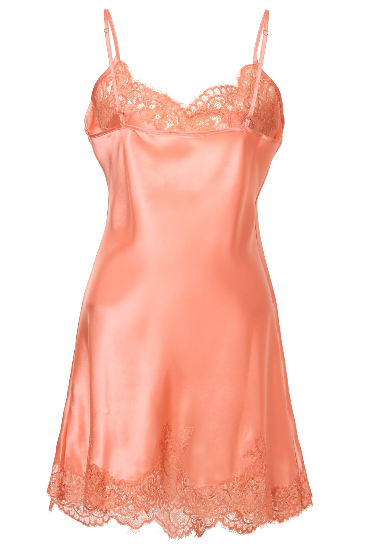 Peach silke underkjole