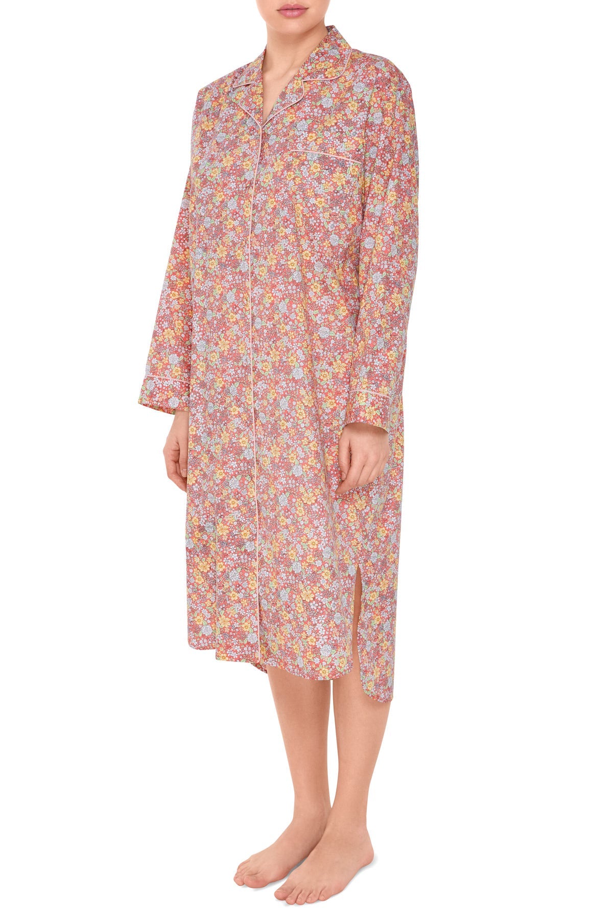 Rød/Gul bomulds natskjorte