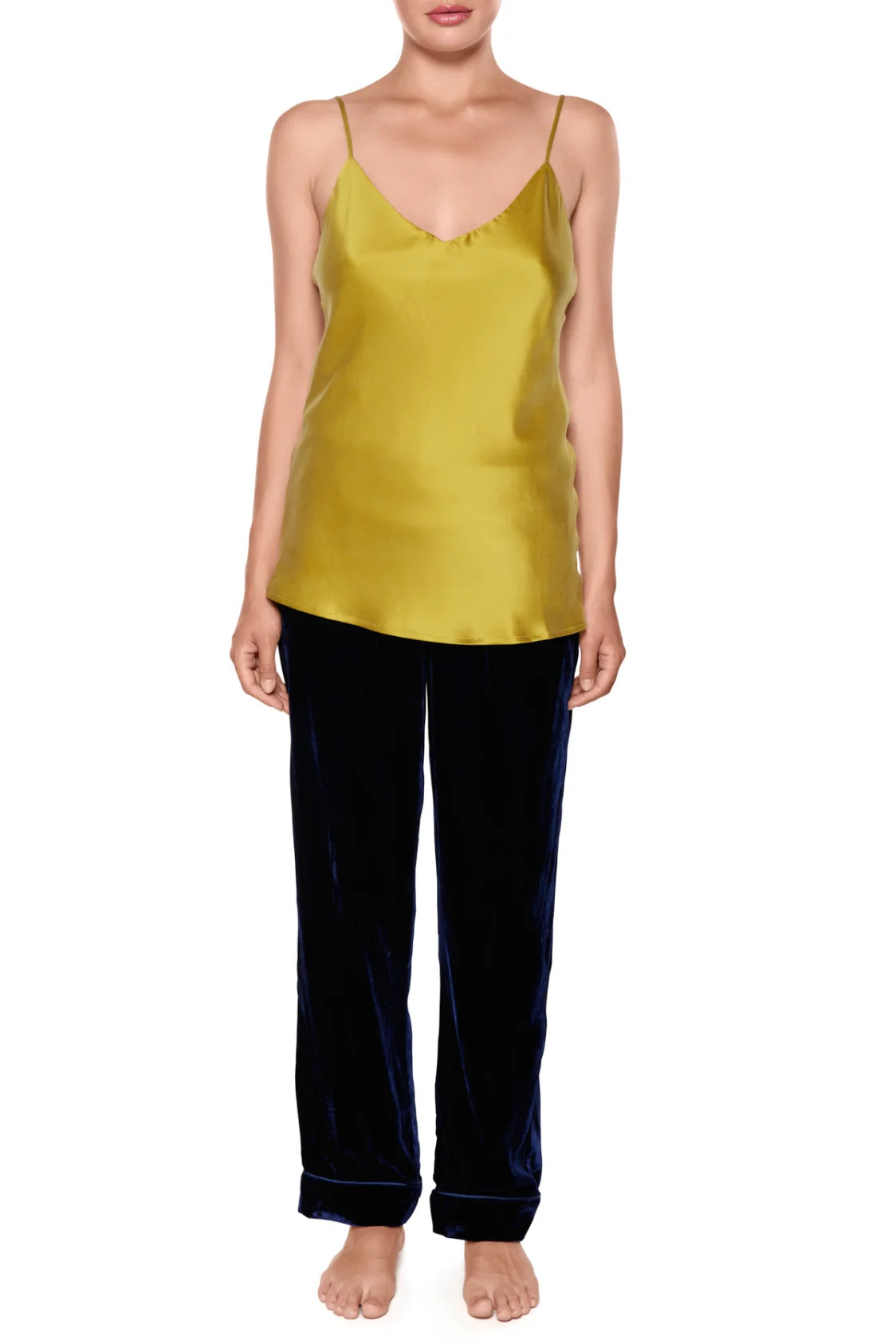 Silke chemise - Olivengrøn