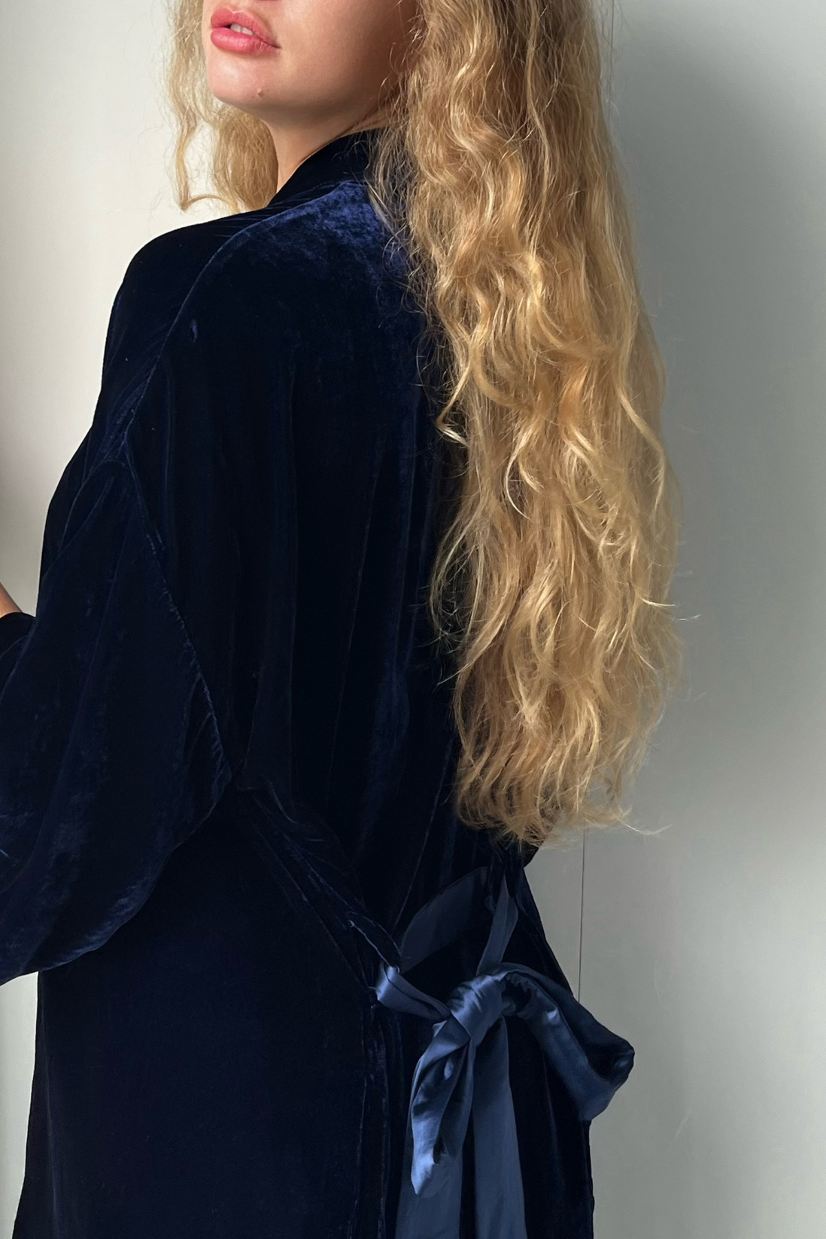 Celine silke velour kimono