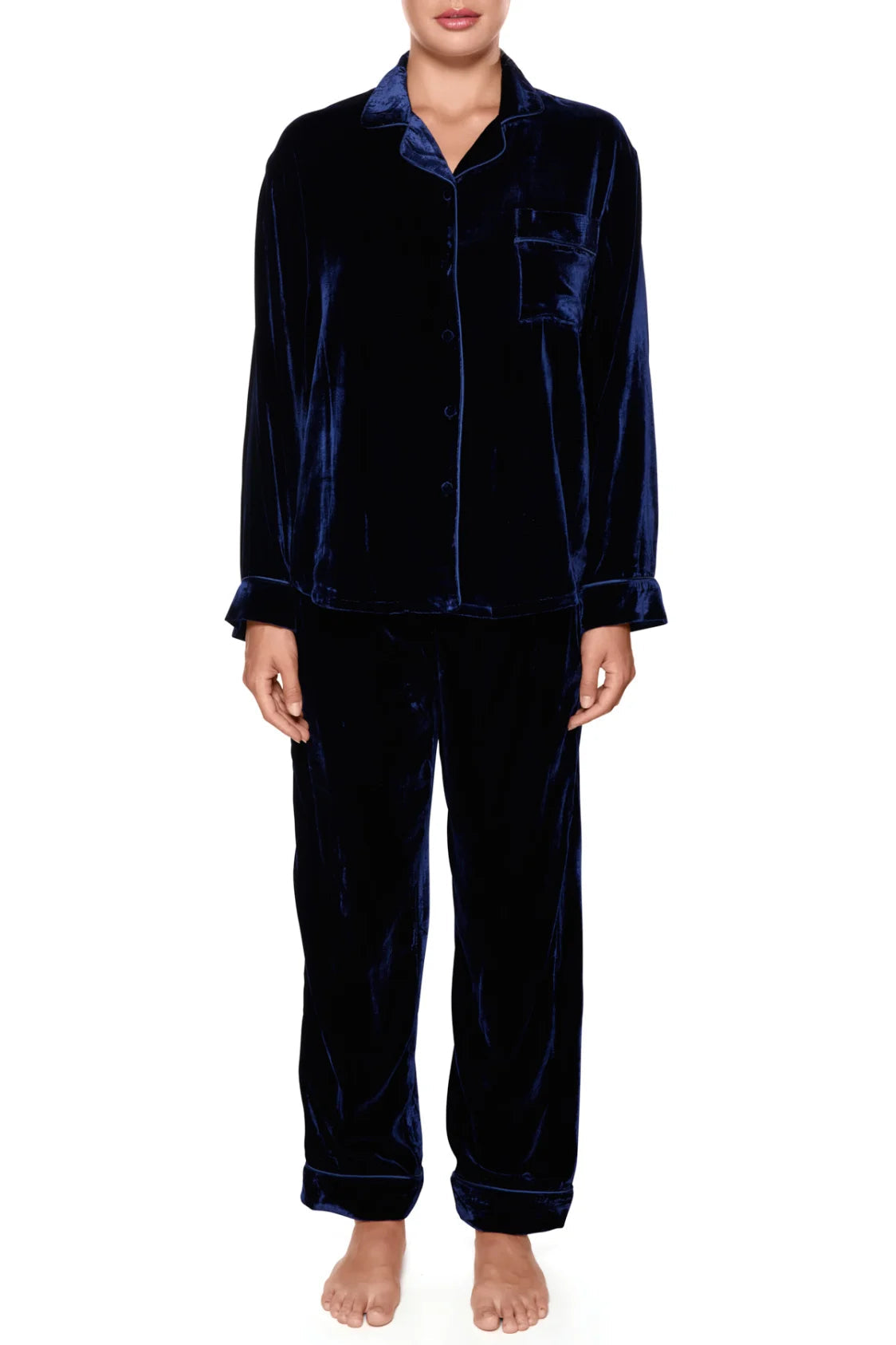 Celine silke velour pyjamas - Viola Sky