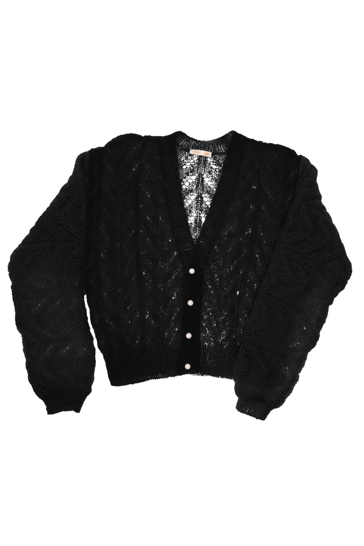 Miss Paris håndstrikket silke mohair cardigan One Size
