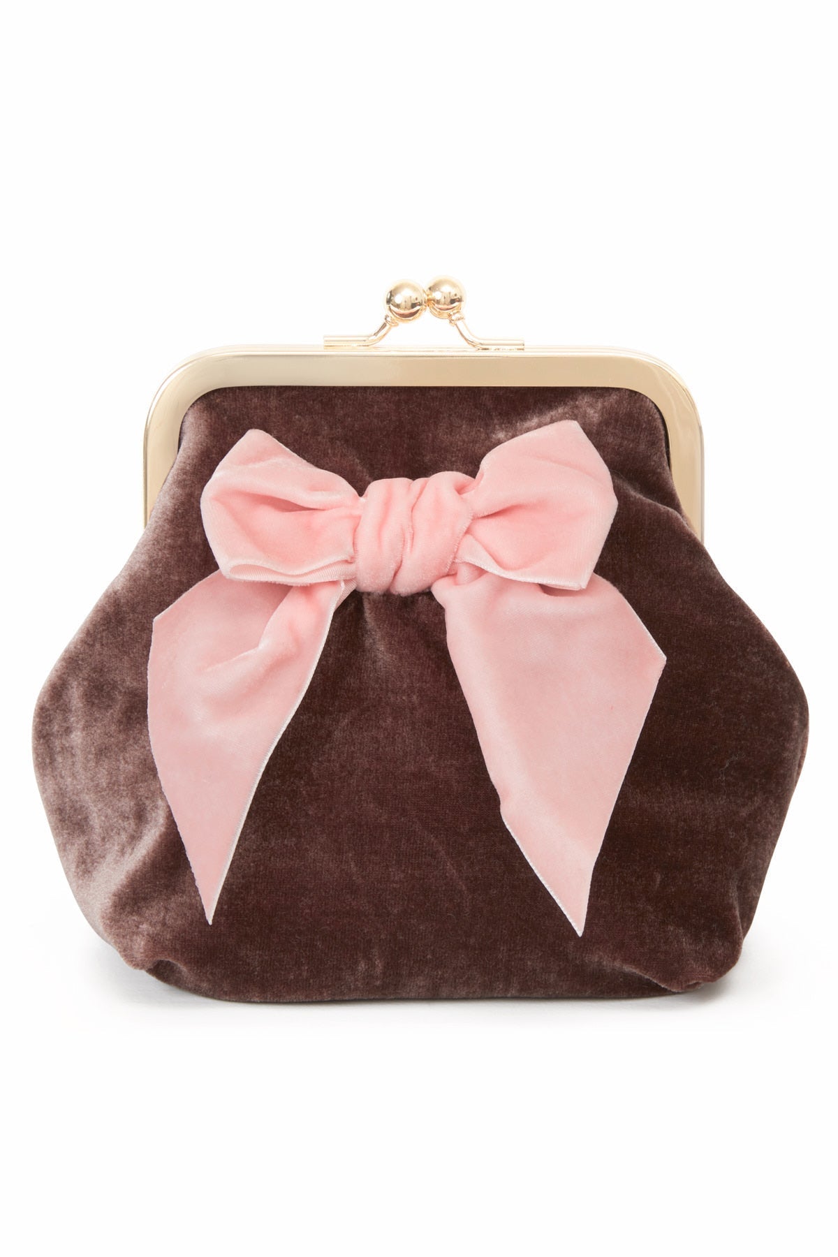 Velour kosmetikpung - Chokolade/Rosa