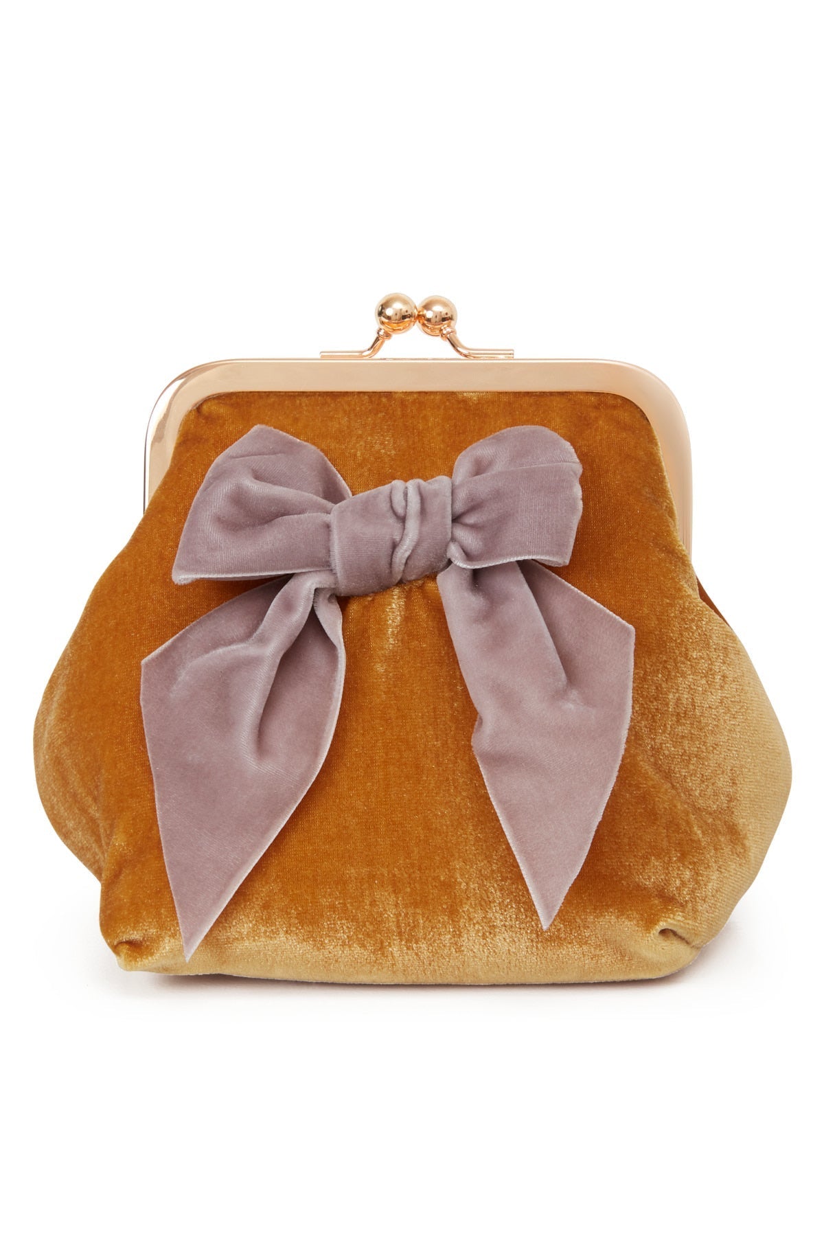 Velour kosmetikpung - Okker/Lavendel